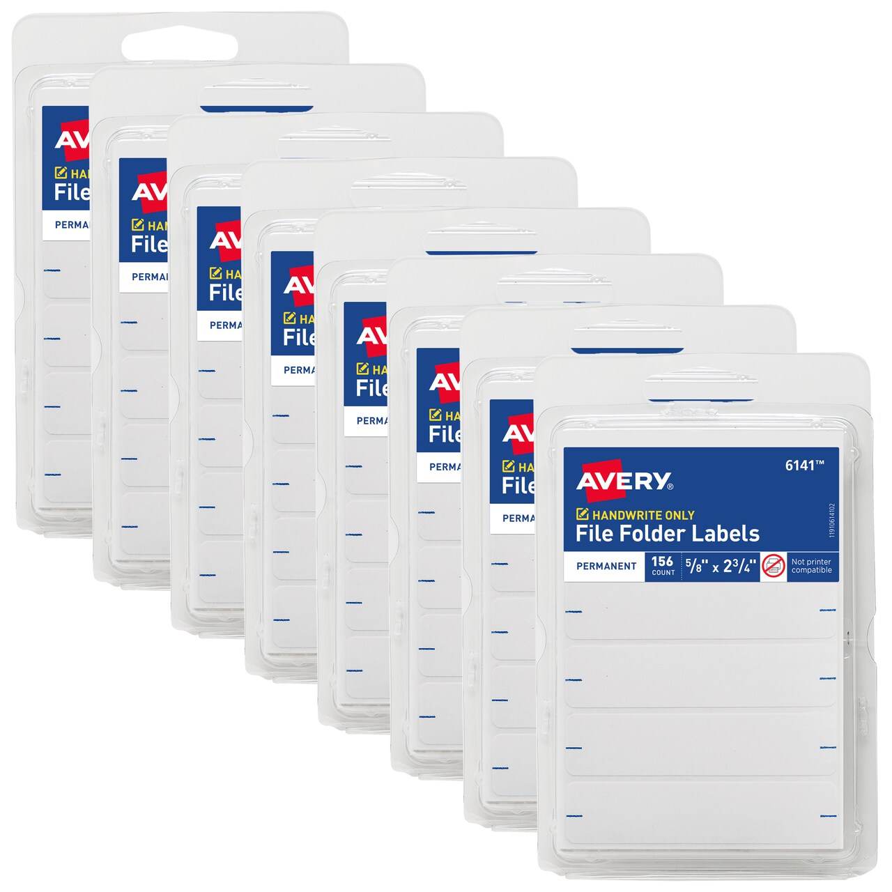 Avery File Folder Labels, 5/8" x 2-3/4", White, Non-Printable, 8 Packs, 1,248 Blank Labels Total (21925)